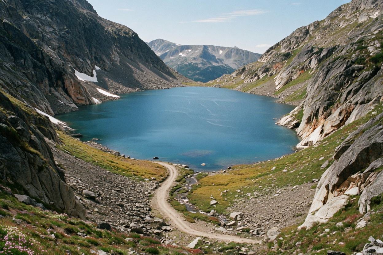 A high alpine lake above the treeline.